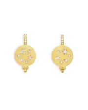 Temple St. Clair 18K Yellow Gold Celestial Diamond Cosmos Leverback Earrings
