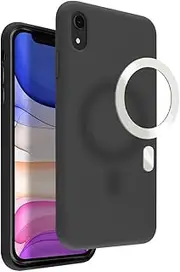VECI iPhone XR Magnetic Case, Compatible with MagSafe Accessories, Soft Touch Silicone (iPhone XR, Black)
