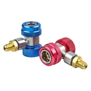 2Pcs R134A A/C Quick Coupler Adapter High Low Manifold Gauge Connector