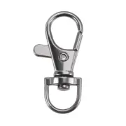 Swivel Clasps Lanyard Snap Hook 37mm Length, Zinc Alloy, Black, 50pcs
