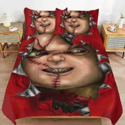 a1455 Chucky Horror Movie Duvet Cover Set, 3 Piece Bedding Set 86x70" Double Sided Printing Decorative Comforter Cover Set (1 Duvet Cover + 2 Pillow S