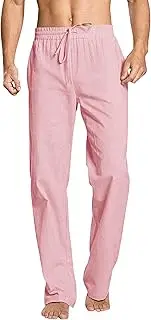 [SWJGLITTR] Mens Cargo Casual Multi Pocket Trousers Loose Fit Elastic Waist Workwear Pants Baggy Hiking Cargo Work Pants, Pink, XXL