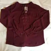 Forever 21 chiffon open front tie blouse
