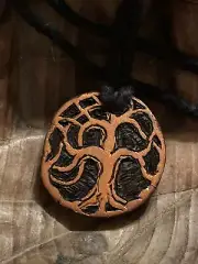 Artisan Carved Tree Of Life Necklace Tree Slice wood Chip Girdwood Alaska Nature