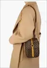 Unisex Brown Faux Leather Cross Body Under Arm Bag with Light Brown Straps