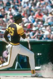 George Hendrick San Diego Padres bats v the Philadelphia Phillies - Old Photo