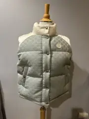 %Authentic! Brand New! Gucci GG COTTON CANVAS PADDED VEST/Panelled Padded...