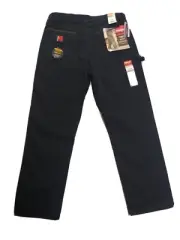 WRANGLER RIGGS Relaxed Fit Black Rip Stop Work Jeans NWT 35 W x 32 I
