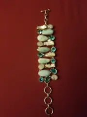 Pearl Blue Topaz Larimar Custom Bracelet