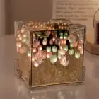 Tulip Cube Mirror Lamp Square Tulip Cube Night Light For Friends For Birthday