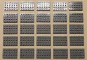 x25 NEW Lego Gray Baseplates 4x6 Brick Building Plates DARK BLUISH GRAY
