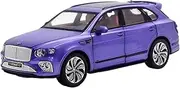 Scale Finished Model Car 1:24 for Bentley Bentayga Scale Die-cast Car Model Friction Power Model Car Gift Collection Display Miniature Replica Car (Size : Purple)