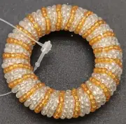 Set Of 8~Gold & Clear Seed Bead Napkin Rings~Kohl's Holiday New with Tag 2-1/4"