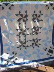 Handmade Patchwork Island Breeze Quilt Top, 63"x 74"