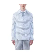 long-sleeve button-fastening shirt 1,2,3,4,5 Blue
