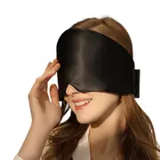 Silk Eye Mask Blackout Sleeping Face Hugging for Side Sleepers Pressureless-Black