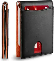 Men RFID Blocking Minimalist Slim Wallet with Money Clip Front Pocket Purse US