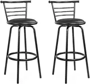 [Artiss] Bar Stools Stool Set of 2 Kitchen Swivel Counter Barstools Dining Chair Chairs Black in 75cm Seat Height Floor for Home Dining Room Cafe Outdoor Indoor