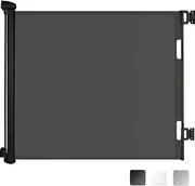 Retractable Safety Gate for Baby Dog, Sulishang Durable Portable Mesh Retractable Gate, Extends up to 71" Wide for Doorways black