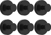 6Pcs Suction Cup Hooks for Shower, Wall Suction Cup Hooks No-Drill Hooks for bathrooms Wall, Glass Door, Mirror, Kitchen Hanging up to 15 lbs – Waterproof & Rustproof (Black -6Pcs)