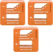 Demagnetizer and Magnetizer - Orange -3 Pack for Screwdrivers Tips, Screws, Bits