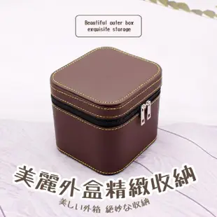 【翡翠玉器】優雅皮革5格手鐲盒(防潮防塵 飾品收納 耳環 首飾盒 收納盒 戒指 項鍊 珠寶盒 飾品收納)