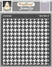 CrafTreat Geometric Stencils for Painting on Canvas, Wall Art, Home Decor, Scrapbooking and Journal Notebook - Houndstooth - 6X6 Inches - Reuseable Houndstooth Stencils for Wall Decor & Scrapbooking