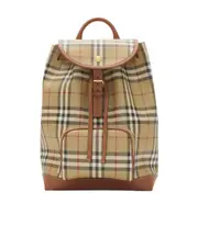 Burberry Checked Buckle Detailed Backpack One size Archive beige/briar brown