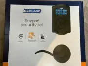 Schlage Camelot Keypad Door Lock w/Door Handle Aged Bronze FBE365 V CAM 716 ACC