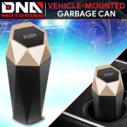 Car Mini Trash Box Portable Dustbin Vehicle Waste Garbage Can Bin Holder Gold