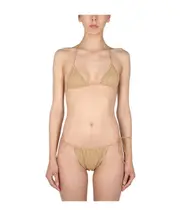 glitter lurex bikini set M Nude