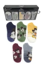 Disney Mickey Mouse 5 Pack No Show Socks Womens/Teens Sizes 4-10 Box Set