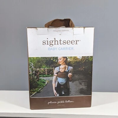 PETUNIA PICKLE BOTTOM 'Sightseer' Green and Grey Baby Carrier NEW IN BOX