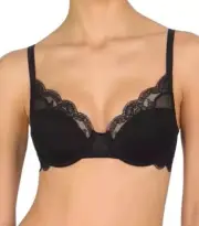 New NATORI Elusive Size 34 DDD Black Lace Full Fit T-Shirt Underwire Bra