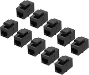 uxcell 10 Pack Cat 6 Ethernet Coupler, RJ45 Cat6 Coupler Jacks Female to Female Ethernet Adapter, Black, 14x16x27mm