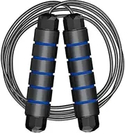 Lightning Triumph Jump Rope,LT Skipping Rope Tangle-Free with Ball Bearings Rapid SpeedCable&6in Memory Foam Handles Ideal for Aerobic Exercise Like SpeedTraining, EnduranceTraining&Fitness Gym (BLUE)