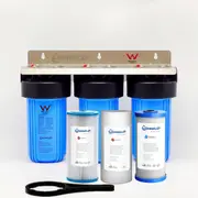 Whole House Water Filter System 10" x 4.5" 3 Stages Triple Big Blue Washable