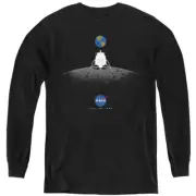 NASA Kids Long Sleeve Shirt Moon Landing Black Tee