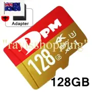 DPM 128GB GOLD/RED Micro SD TF Card, A1 4K XC MicroSD Adapter Memory Storage