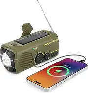 URPRO Emergency Solar Radio, Portable Hand Crank Radio with AM/FM, 3000 mAh Rechargeable Power Bank, SOS Alarm, LED Torch Dynamo Radio, USB Mobile Phone Charger for Outdoor Camping and Hiking