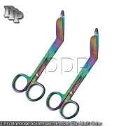 2 Pcs Bandage Scissors 5.5" with Pocket Clip Multi Color Surgical Instruments
