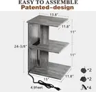 ZGREN End Table with Charging Station, Narrow Side Tables for Small Spaces
