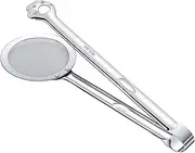 Filter Spoon With Clip - Stainless Steel Ladle Colander Drainer | 2 In 1 Multifunctional Mesh Oil Frying Strainer Skimmer | Cooking Tool | Cute Bear Kitchen Food Strainer Tongs For Food Chicken Samosa