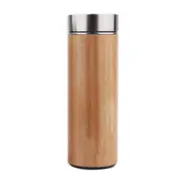 Creative Bamboo Thermos Bottle Stainless Steel Vacuum Flask, Inner gallbladder:Purple Clay(360ml)