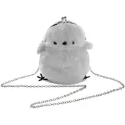 Nevenka Women Cute Chick Plush Crossbody Bag Chic Small Cell Phone Wallet For Girls-LightGrey