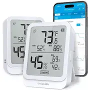 Hygrometer Thermometer H5104 2Pack, Bluetooth Room Temperature Monitor with APP