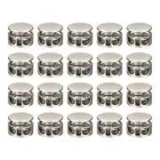 30pcs Metal Spring Cord Locks Fastener Toggles Stopper Pearl Nickel