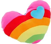 SWOOMEY 1Pc Heart Shape Plush Throw Pillow Random Pattern Decorative Cushion for Home Bed Sofa Soft Elastic PP Cotton Filling Cute Novelty Heart Pillow for Valentine Day