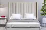 Istyle Modern Classic Jacob Double Fabric Bed Head White Oak