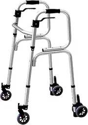 Seniors Stand Upright Rolling Walkers, Rolling Walker with Wheels, Lightweight Walkers for Seniors and Adults Weighing Up to 330 Pounds, Adjustable Height 86-98cm